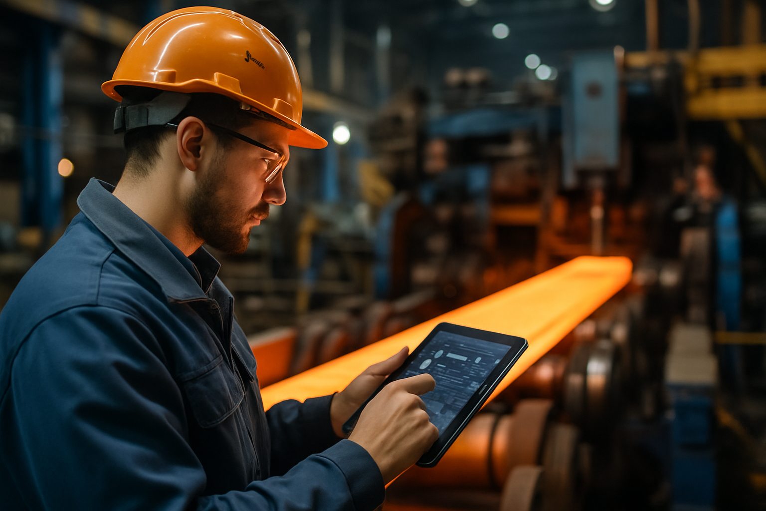 Steel plant employees developing digital skills for smart manufacturing