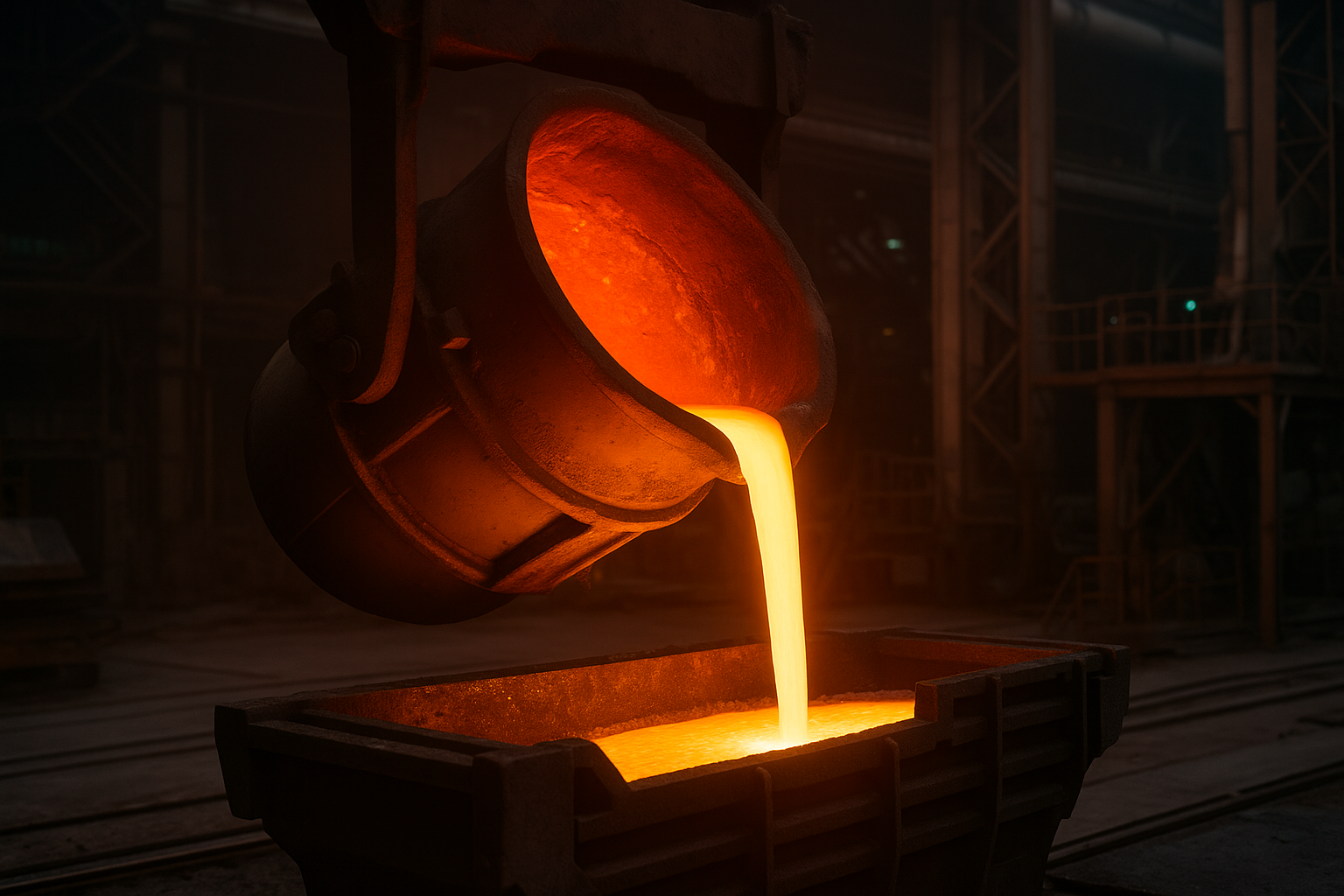 Steel manufacturing line illustrating material yield optimization and process efficiency